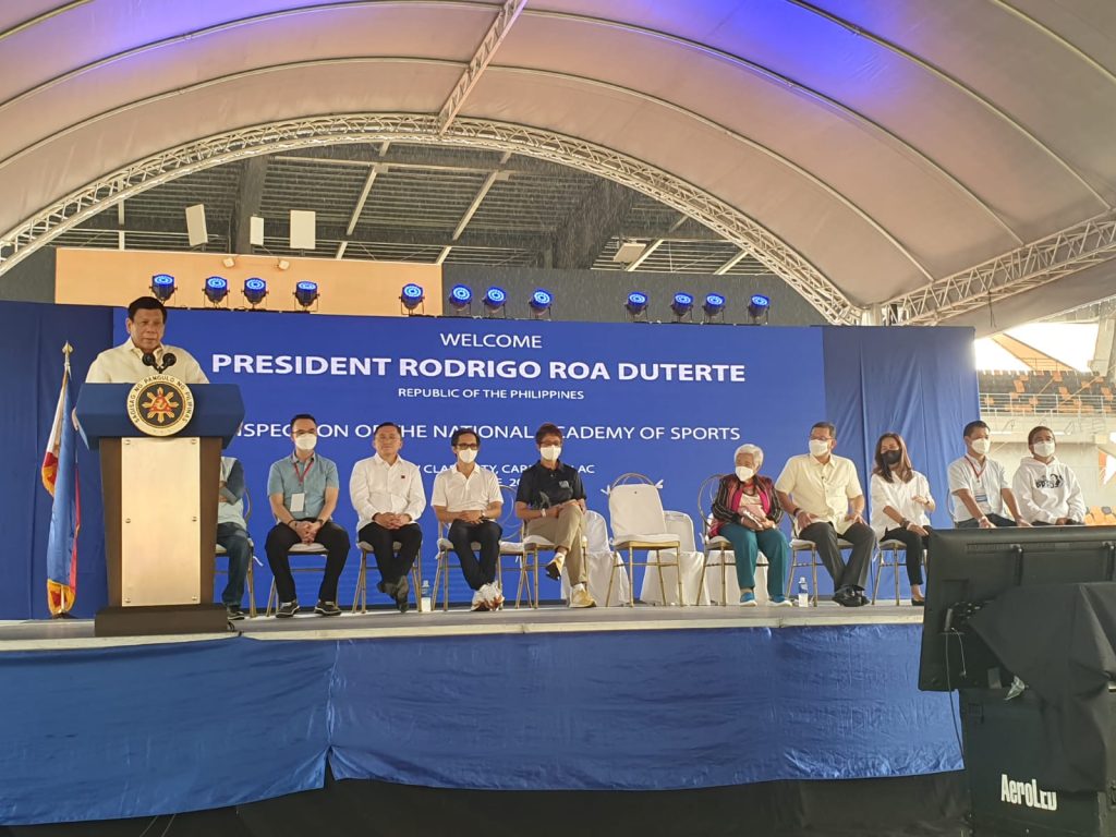 President Duterte leads inspection of National Academy of Sports